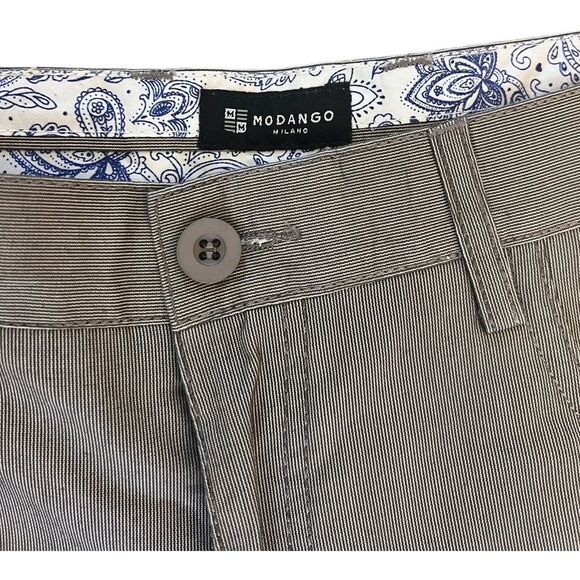 Modango Men's Pants Silver/Grey 34" Pockets 5 Lightweight Straight Leg - Picture 2 of 5